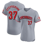 C.Reds #37 Tyler Stephenson Player Gray Limited Elite Home Fdoa Stitched Jerseys