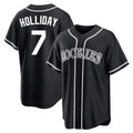 C.Rockies #7 Matt Holliday Player Black Fashion Out Home Game Fdoa Stitched Jerseys
