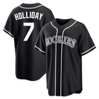 C.Rockies #7 Matt Holliday Player Black Fashion Out Home Game Fdoa Stitched Jerseys