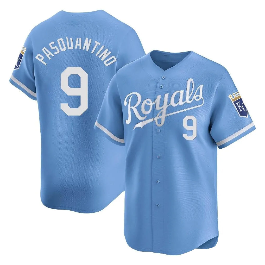 KC.Royals #9 Vinnie Pasquantino Player Light Blue Alt Limited Home Fdoa Stitched Jerseys