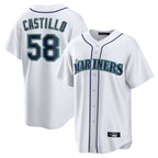 S.Mariners #58 Luis Castillo Player White Home Game Fdoa Stitched Jerseys