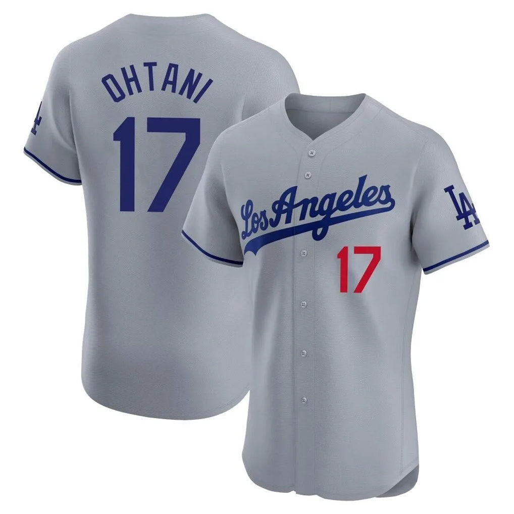 LA.Dodgers #17 Shohei Ohtani Player Gray Limited Elite Home Fdoa Stitched Jerseys