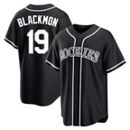C.Rockies #19 Charlie Blackmon Player Black Fashion Out Home Game Fdoa Stitched Jerseys