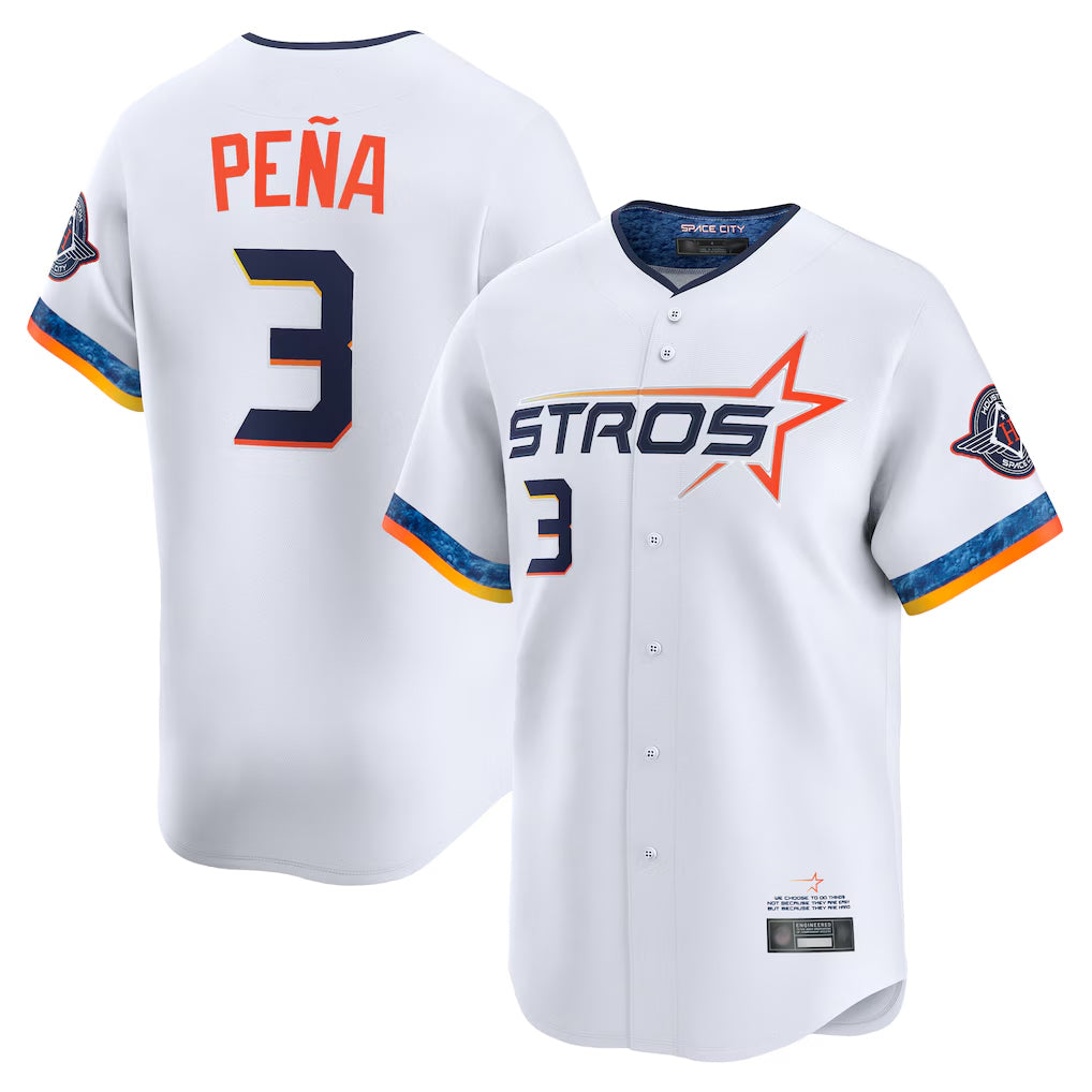 H.Astros #3 Jeremy Pe?a Player White City Connect Limited Home Fdoa Stitched Jerseys