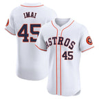 H.Astros #45 Tatsuya Imai Player White Limited Elite Home Fdoa Stitched Jerseys