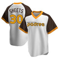 S.Diego Padres #30 Gavin Sheets Player White Home Cooperstown Collection Replica Game Fdoa Stitched Jerseys