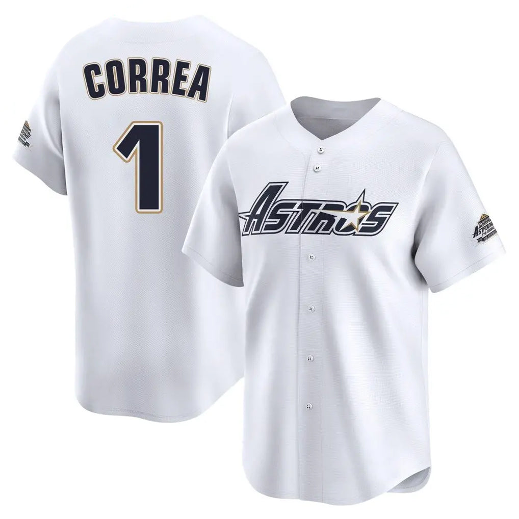H.Astros #1 Carlos Correa Player White Throwback Cooperstown Collection Limited Fdoa Stitched Jerseys