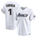 H.Astros #1 Carlos Correa Player White Throwback Cooperstown Collection Limited Fdoa Stitched Jerseys