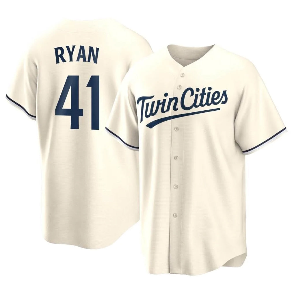 M.Twins #41 Joe Ryan Player Cream Game Limited Home Fdoa Stitched Jerseys