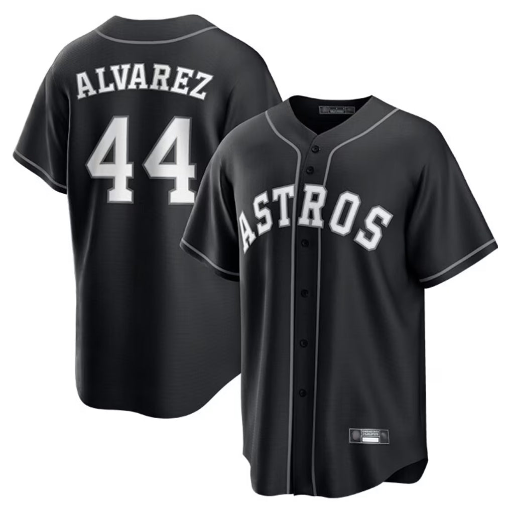 H.Astros #44 Yordan Alvarez Player Black Home Game Fdoa Stitched Jerseys