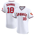 LA.Angels #18 Nolan Schanuel Player White T-shirt Home Limited Elite Fdoa Stitched Jerseys