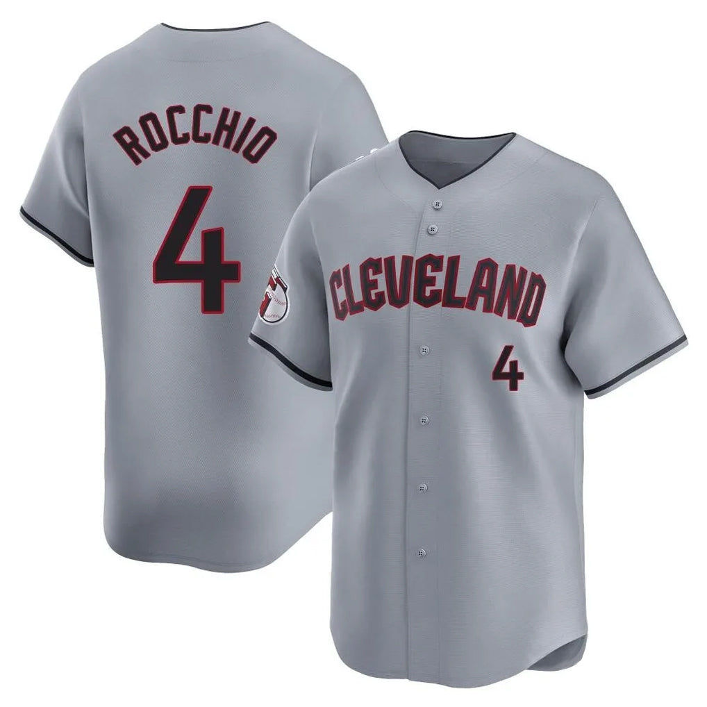 C.Guardians #4 Brayan Rocchio Player Gray Road Limited Home Fdoa Stitched Jerseys
