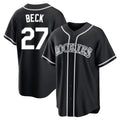 C.Rockies #27 Jordan Beck Player Black Fashion Out Home Game Fdoa Stitched Jerseys