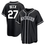 C.Rockies #27 Jordan Beck Player Black Fashion Out Home Game Fdoa Stitched Jerseys
