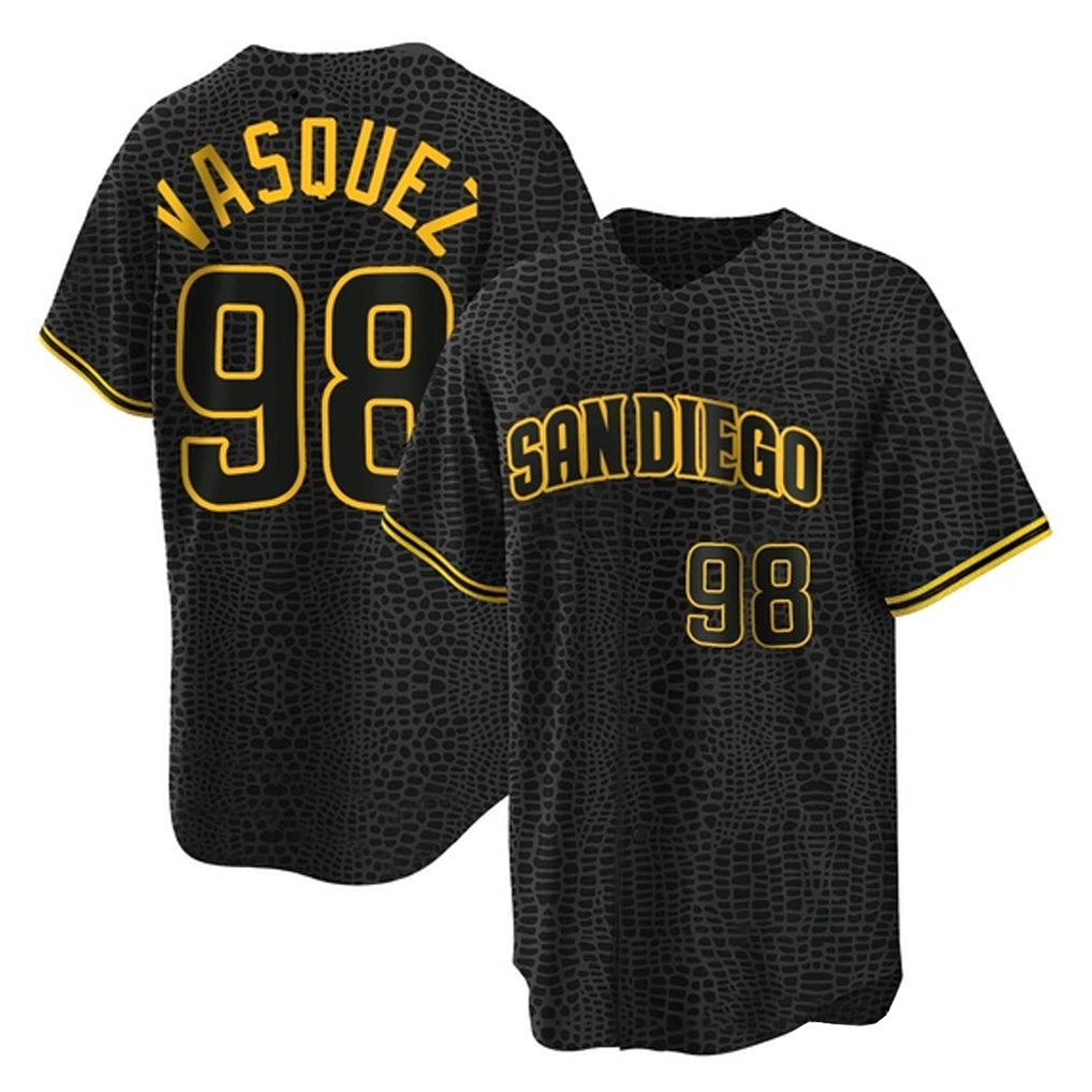 S.Diego Padres #98 Randy Vasquez Player Black Snake Skin City Home Game Fdoa Stitched Jerseys