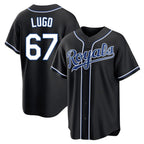 KC.Royals #67 Seth Lugo Player Black Carbon Fashion Home Game Fdoa Stitched Jerseys