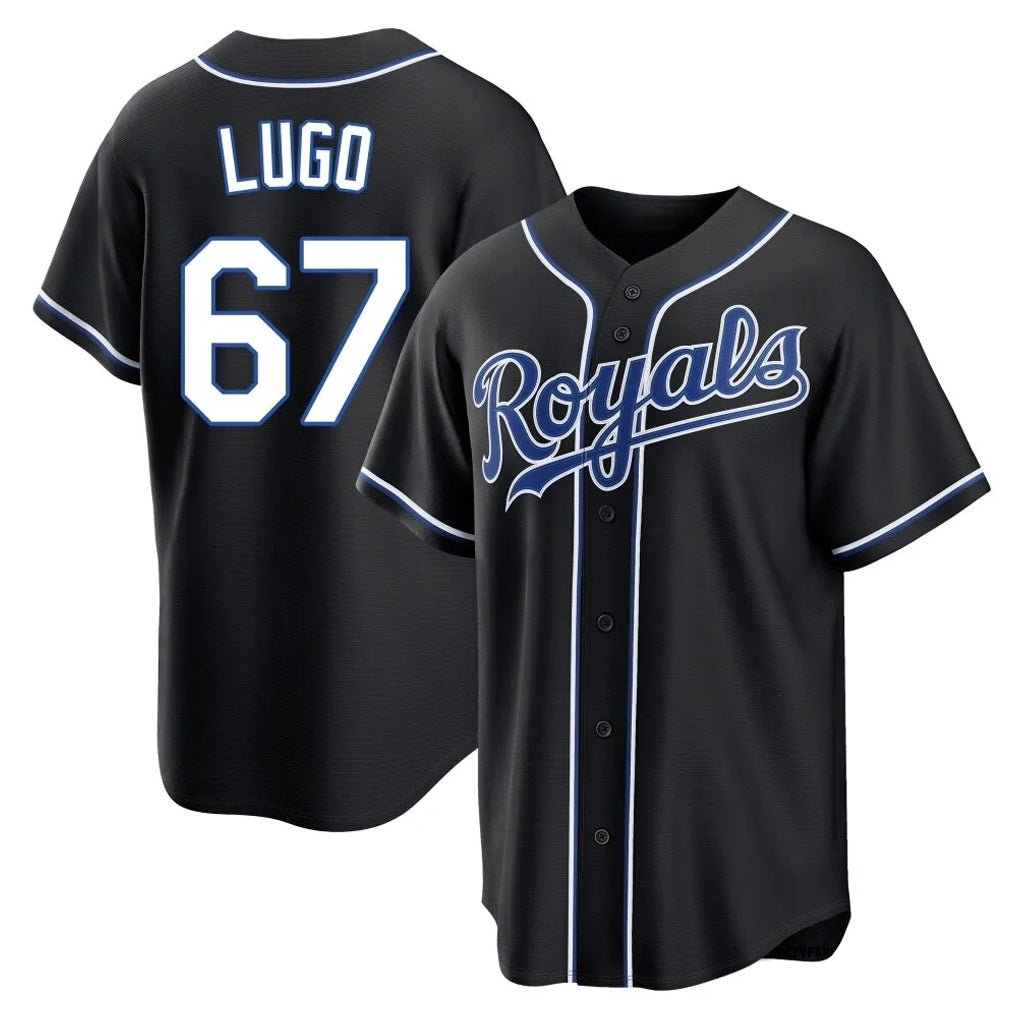 KC.Royals #67 Seth Lugo Player Black Carbon Fashion Home Game Fdoa Stitched Jerseys