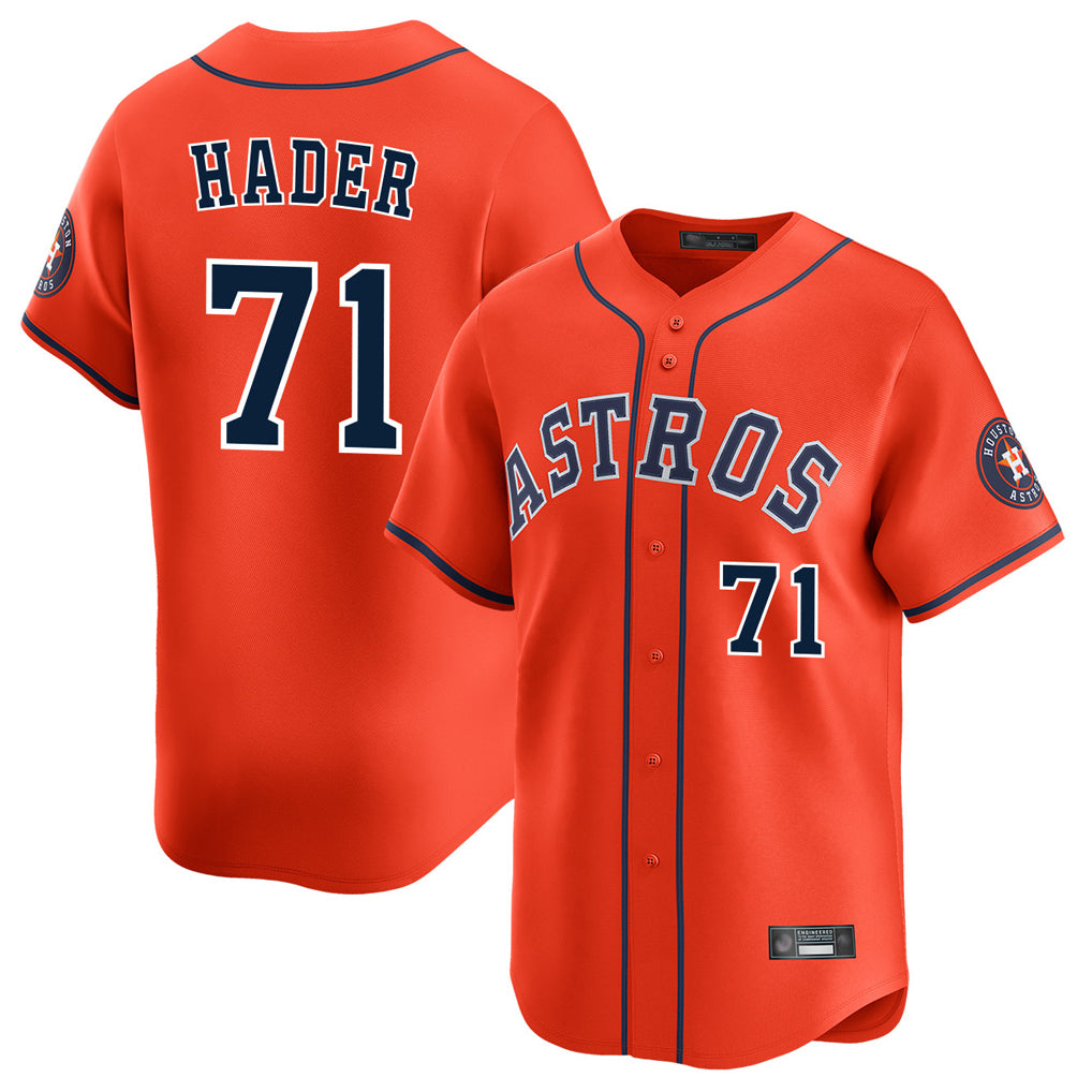 H.Astros #71 Josh Hader Player Orange Home Limited Fdoa Stitched Jerseys