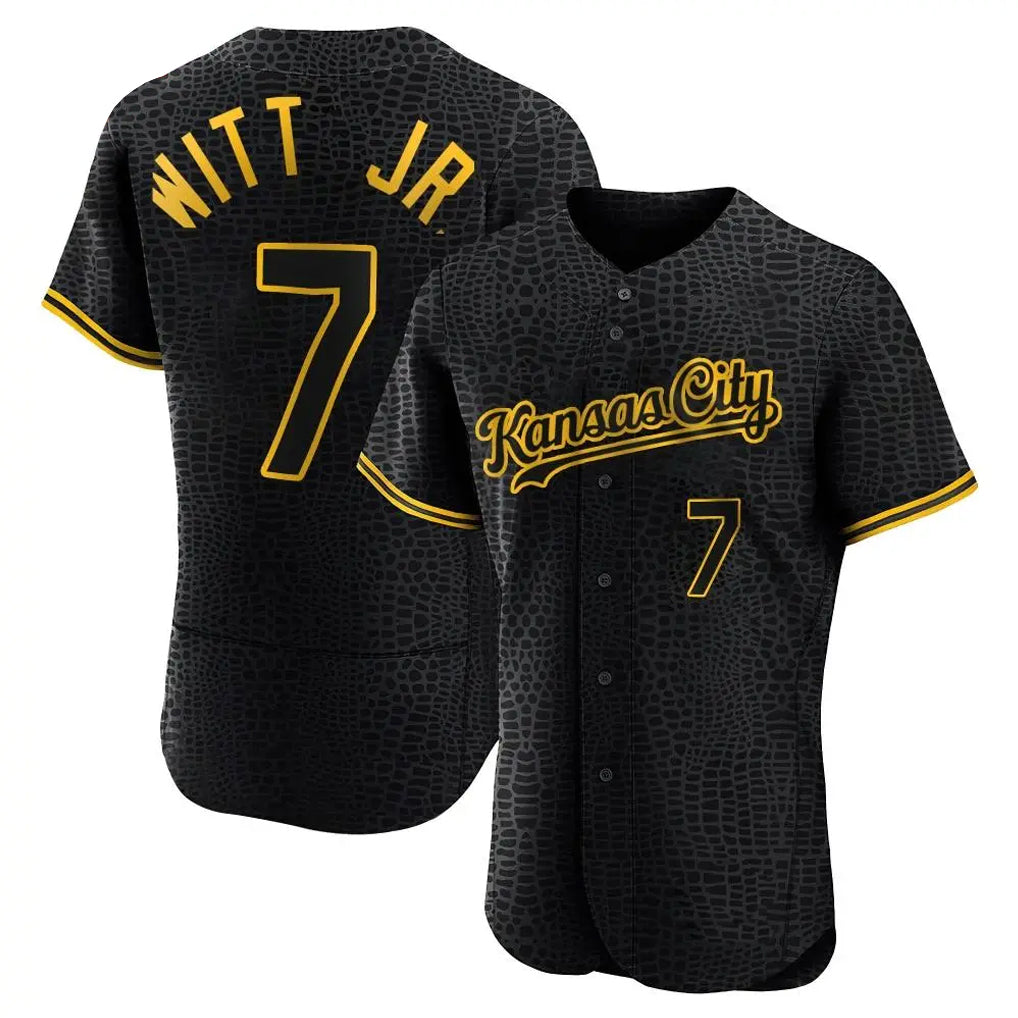 KC.Royals #7 Bobby Witt Jr. Player Black Snake Skin City Limited Elite Fdoa Stitched Jerseys