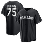 C.Guardians #75 Connor Brogdon Player Black Home Game Fdoa Stitched Jerseys