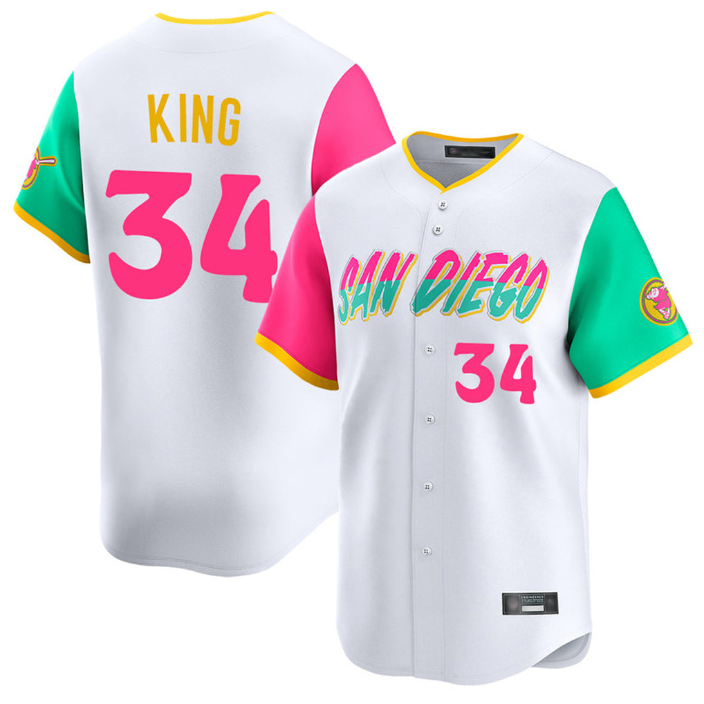S.Diego Padres #34 Michael King Player White City Connect Home Limited Fdoa Stitched Jerseys