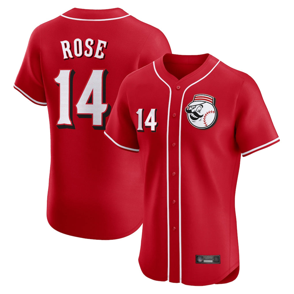 C.Reds #14 Pete Rose Player Red Limited Elite Home Game Fdoa Stitched Jerseys