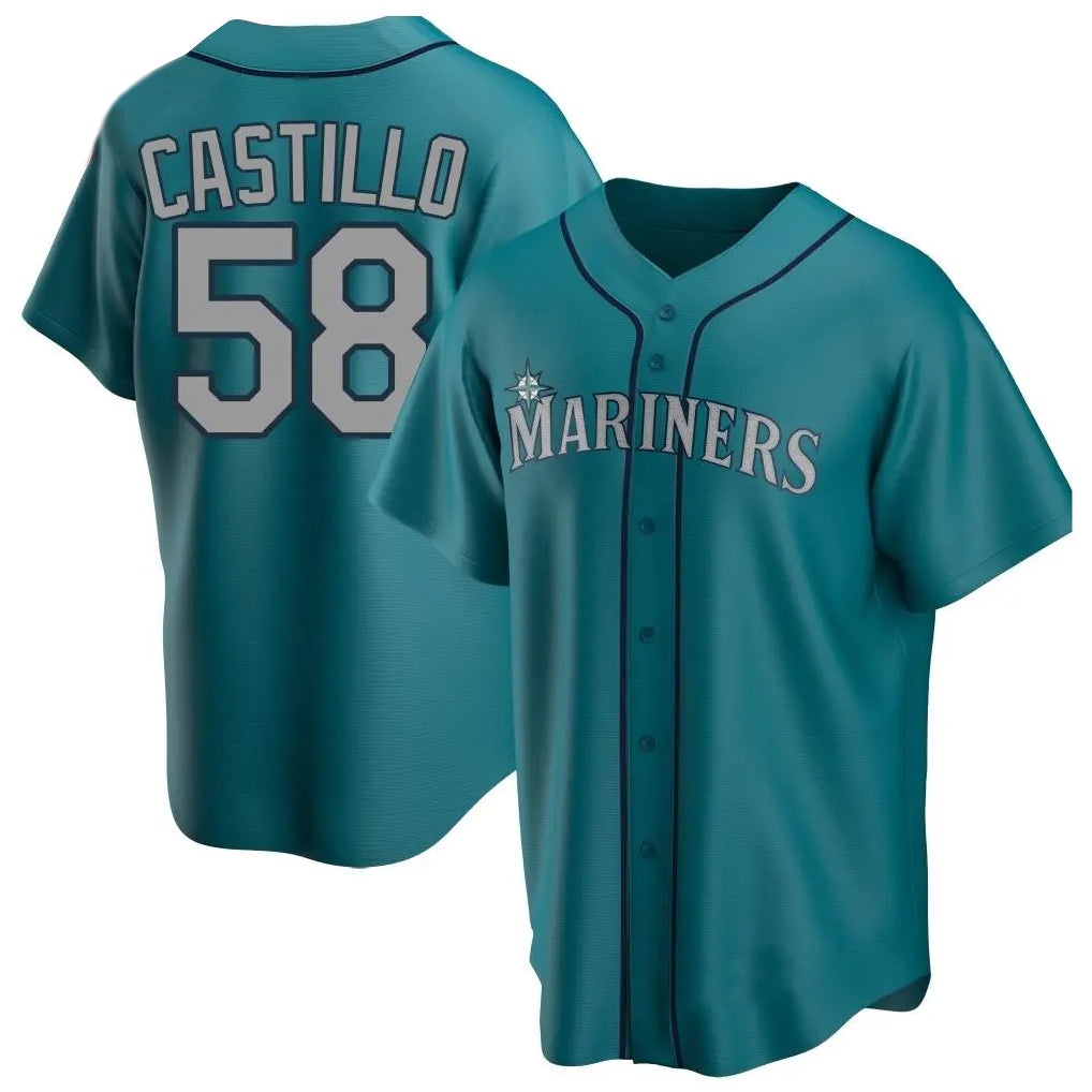 S.Mariners #58 Luis Castillo Player Teal Home Game Fdoa Stitched Jerseys