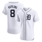 D.Tigers #8 Matt Vierling Player White Limited Elite Home Fdoa Stitched Jerseys