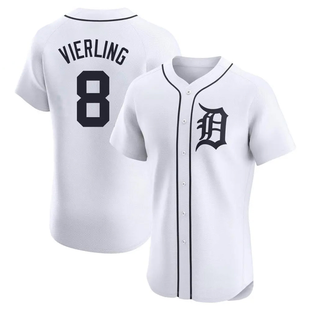 D.Tigers #8 Matt Vierling Player White Limited Elite Home Fdoa Stitched Jerseys