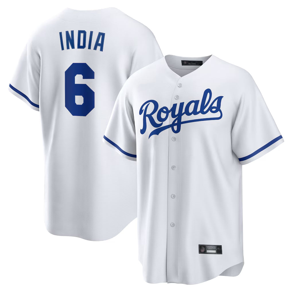 KC.Royals #6 Jonathan India Player White Home Game Fdoa Stitched Jerseys