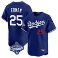 LA.Dodgers #25 Tommy Edman Player Royal World Series Meet Limited Home Fdoa Stitched Jerseys
