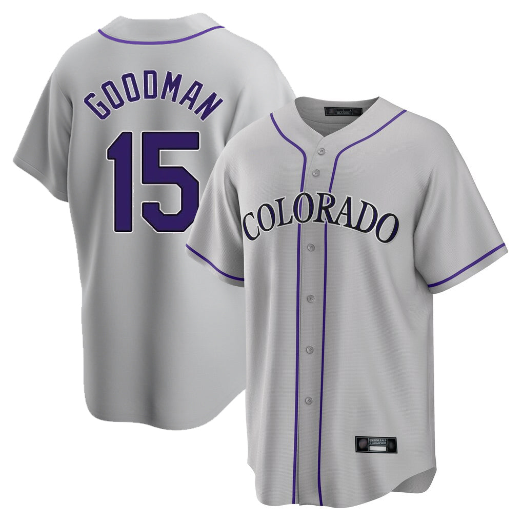 C.Rockies #15 Hunter Goodman Player Gray Game Home Fdoa Stitched Jerseys