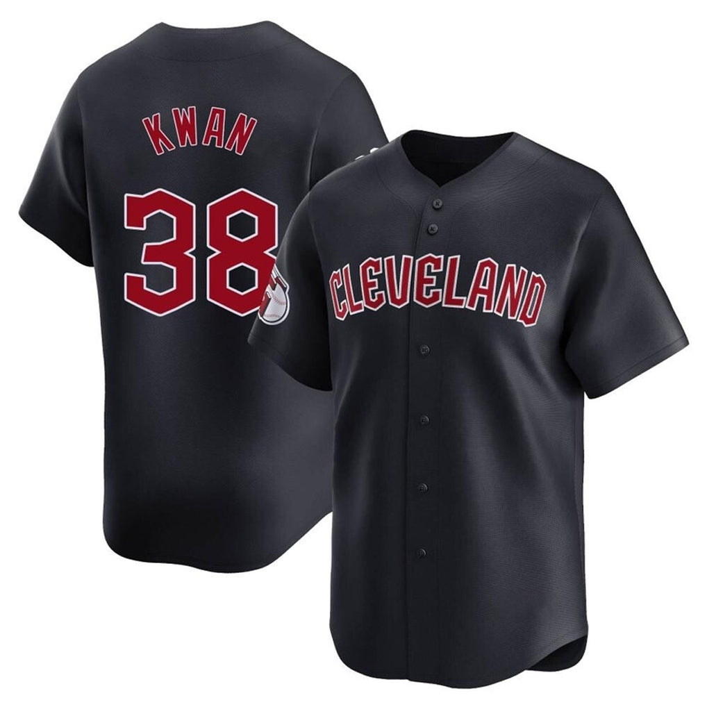 C.Guardians #38 Steven Kwan Player Navy Limited Home Game Fdoa Stitched Jerseys