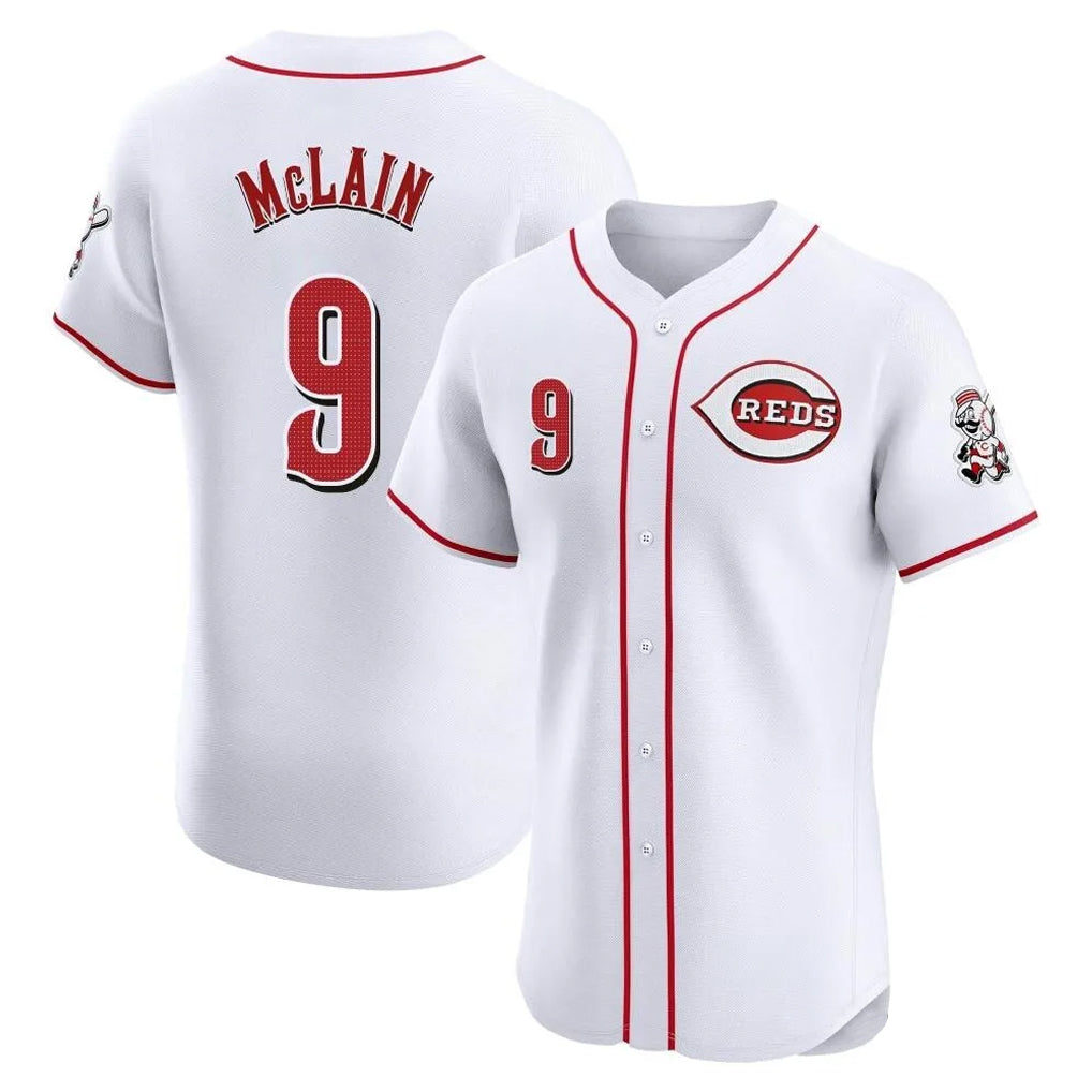 C.Reds #9 Matt McLain Player White Limited Elite Home Fdoa Stitched Jerseys