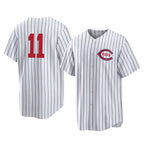 C.Reds #11 Barry Larkin Player White Stripe Field of Dreams Game Home Fdoa Stitched Jerseys
