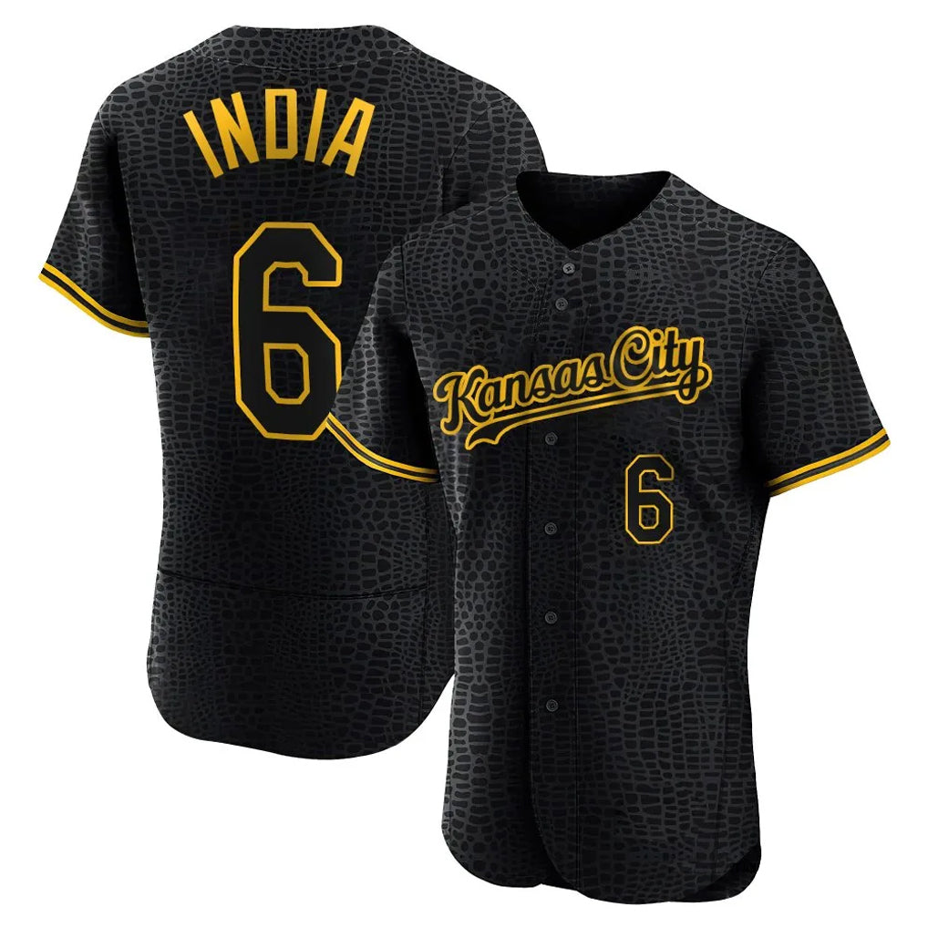 KC.Royals #6 Jonathan India Player Black Snake Skin City Limited Elite Fdoa Stitched Jerseys