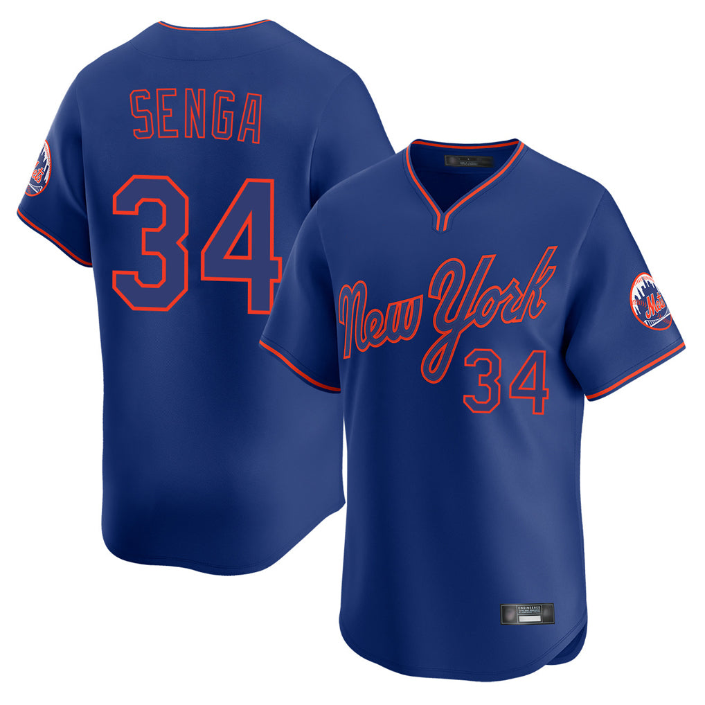 NY.Mets #34 Kodai Senga Player Royal T-shirt Home Limited Elite Fdoa Stitched Jerseys