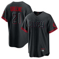 C.Reds #21 Hunter Greene Player Black City Connect Home Game Fdoa Stitched Jerseys
