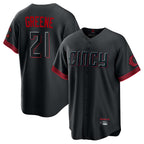 C.Reds #21 Hunter Greene Player Black City Connect Home Game Fdoa Stitched Jerseys