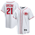 C.Reds #21 Hunter Greene Player White Game Home Fdoa Stitched Jerseys