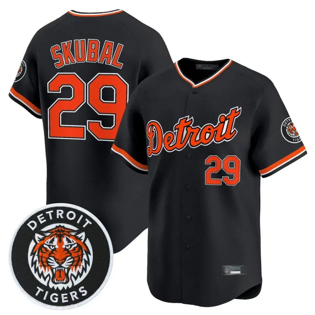 D.Tigers #29 Tarik Skubal Player Black Limited Home Fdoa Stitched Jerseys