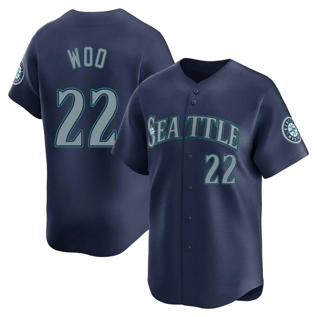 S.Mariners #22 Bryan Woo Player Navy Home Limited Fdoa Stitched Jerseys