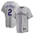 C.Rockies #2 Tyler Freeman Player Gray Game Home Fdoa Stitched Jerseys
