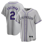 C.Rockies #2 Tyler Freeman Player Gray Game Home Fdoa Stitched Jerseys