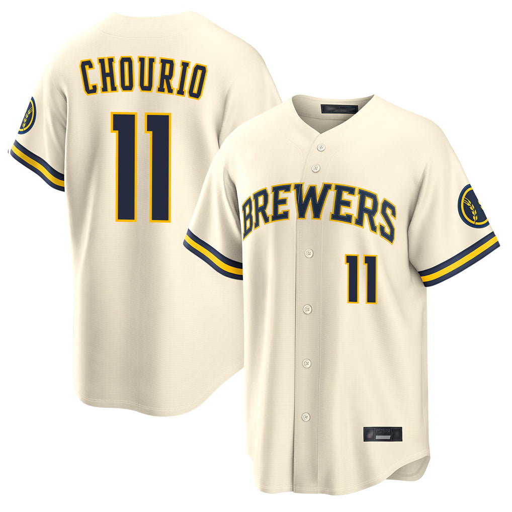 M.Brewers #11 Jackson Chourio Player Cream Home Limited Fdoa Stitched Jerseys
