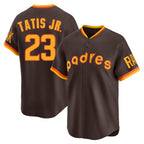 S.Diego Padres #23 Fernando Tatis Jr Player Brown Home Cooperstown Collection Replica Game Fdoa Stitched Jerseys