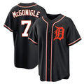D.Tigers #7 Kevin McGonigle Player Black Fashion Out Home Game Fdoa Stitched Jerseys