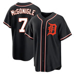 D.Tigers #7 Kevin McGonigle Player Black Fashion Out Home Game Fdoa Stitched Jerseys