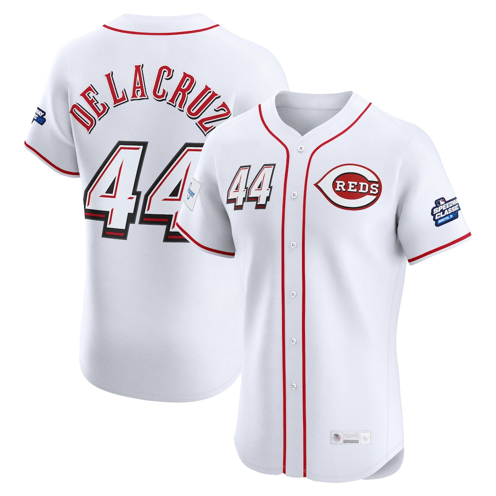 C.Reds #44 Elly De La Cruz Player White Speedway Classic Limited Elite Home Fdoa Stitched Jerseys