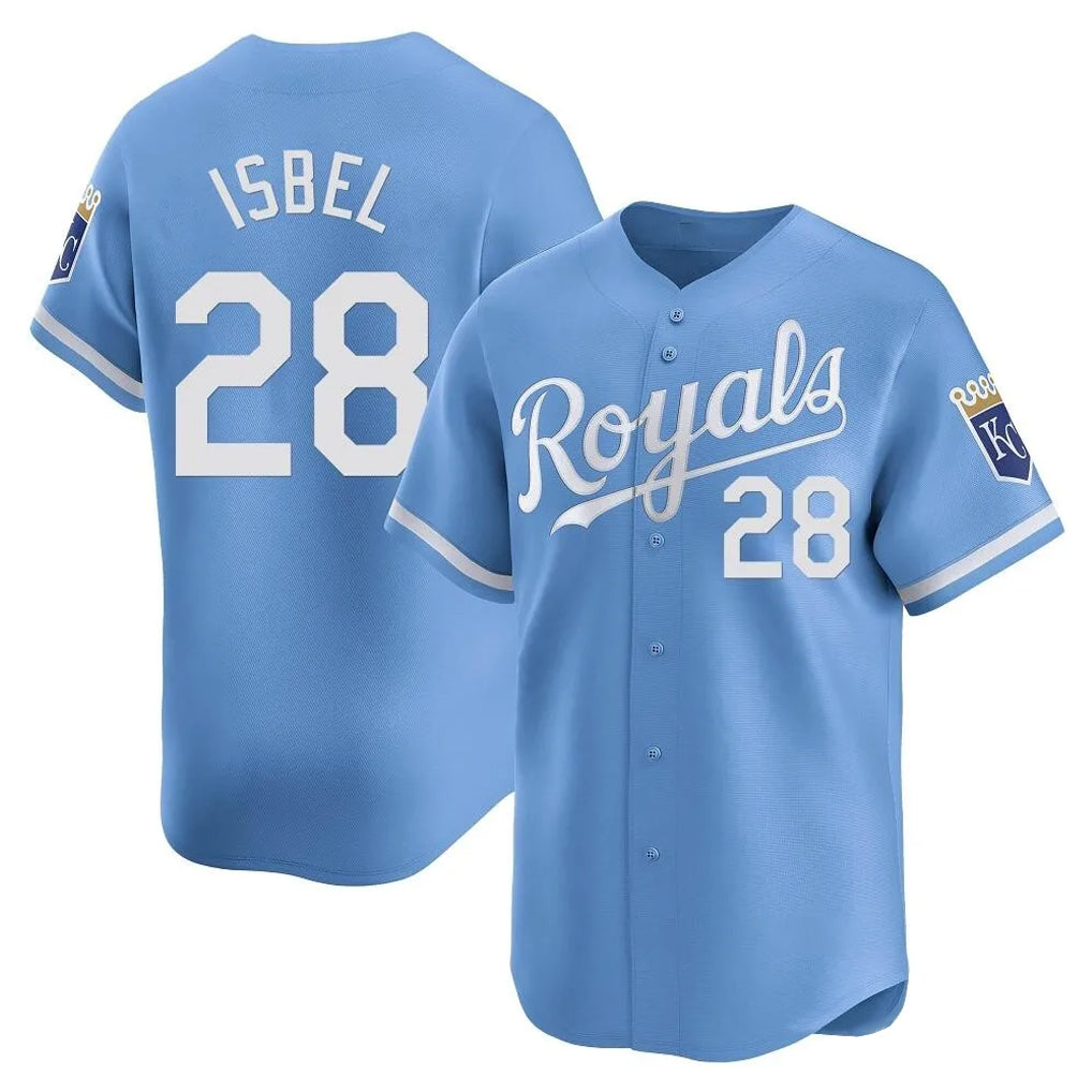 KC.Royals #28 Kyle Isbel Player Light Blue Alt Limited Home Fdoa Stitched Jerseys